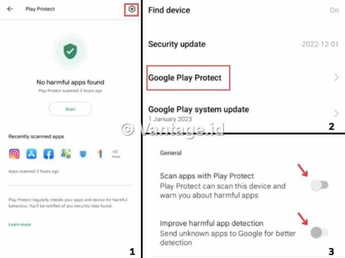 Nonaktifkan Google Play Protect