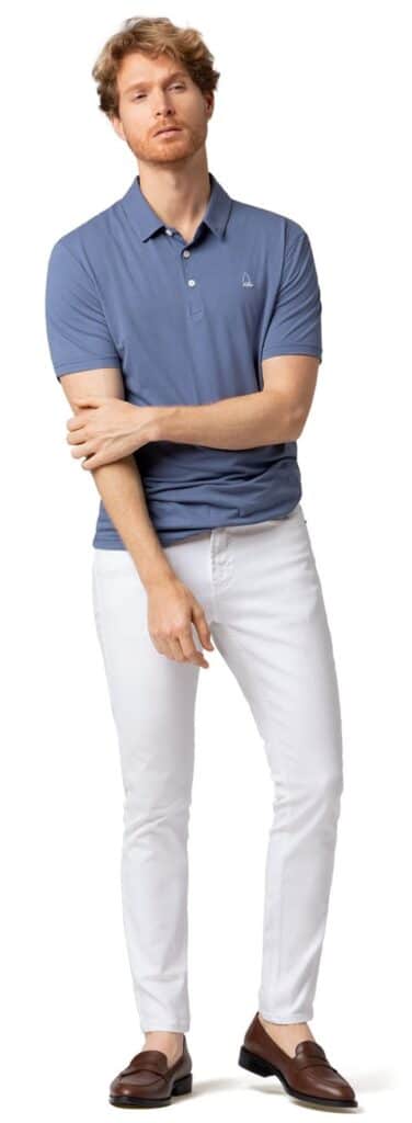 White Jeans dengan Polo Shirt