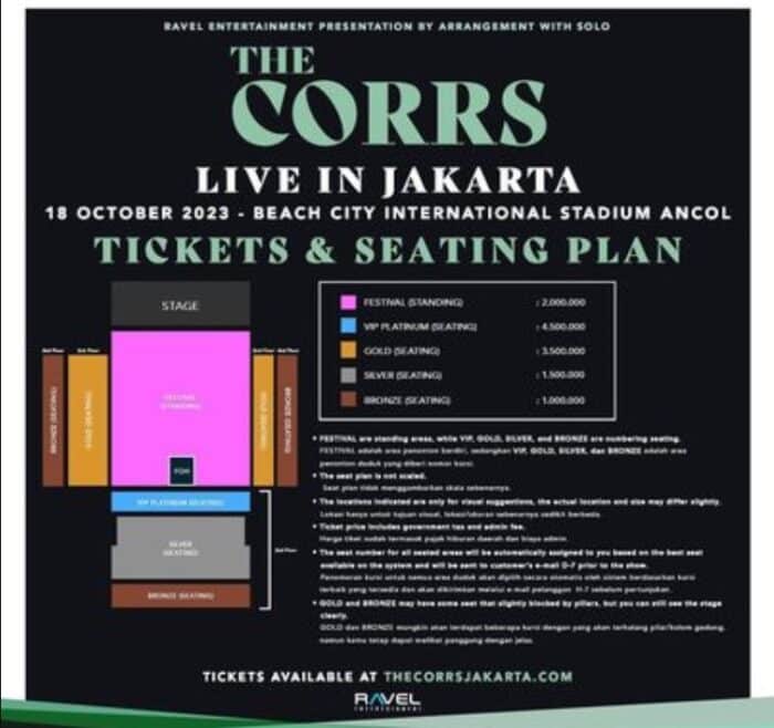 tiket the corrs Jakarta 2023