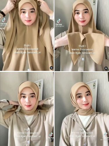 Hijab Segi Empat Simpel Ikat Belakang Untuk Kantoran