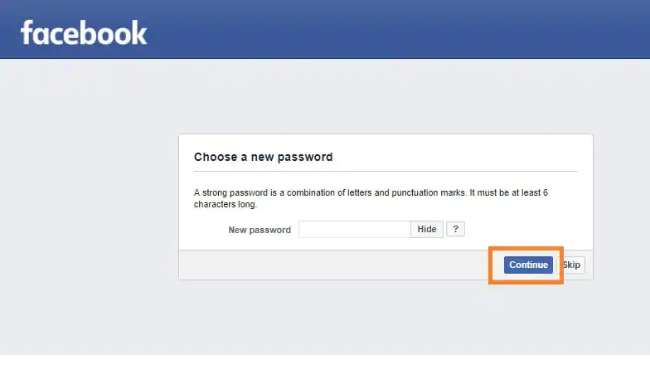 Reset Password Facebook